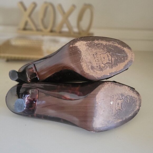 Stuart Weitzman Women's Patent Tortoise Shell Pumps 7.5 M - Picture 5 of 8